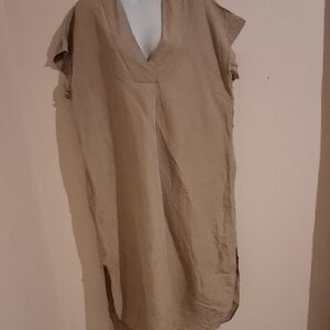 Zara Beige V-Neck Tunic